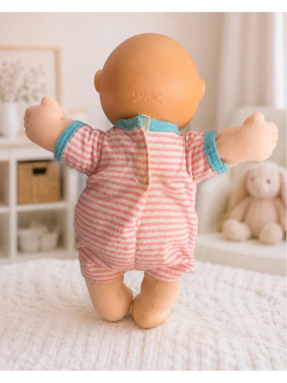 Cabbage Patch Kids 2018 Baby Doll Blue Eyes Bald Soft Body Outfit CPK